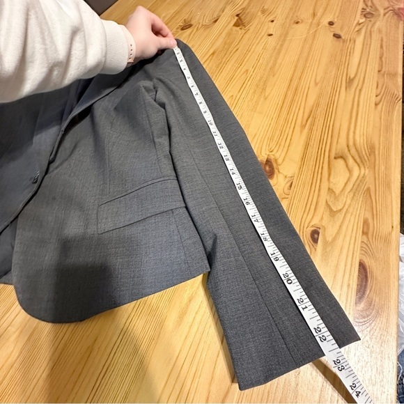 Theory Wool Blend Grey Single Button Blazer Jacket Academia Preppy Women’s 6 - Picture 16 of 16